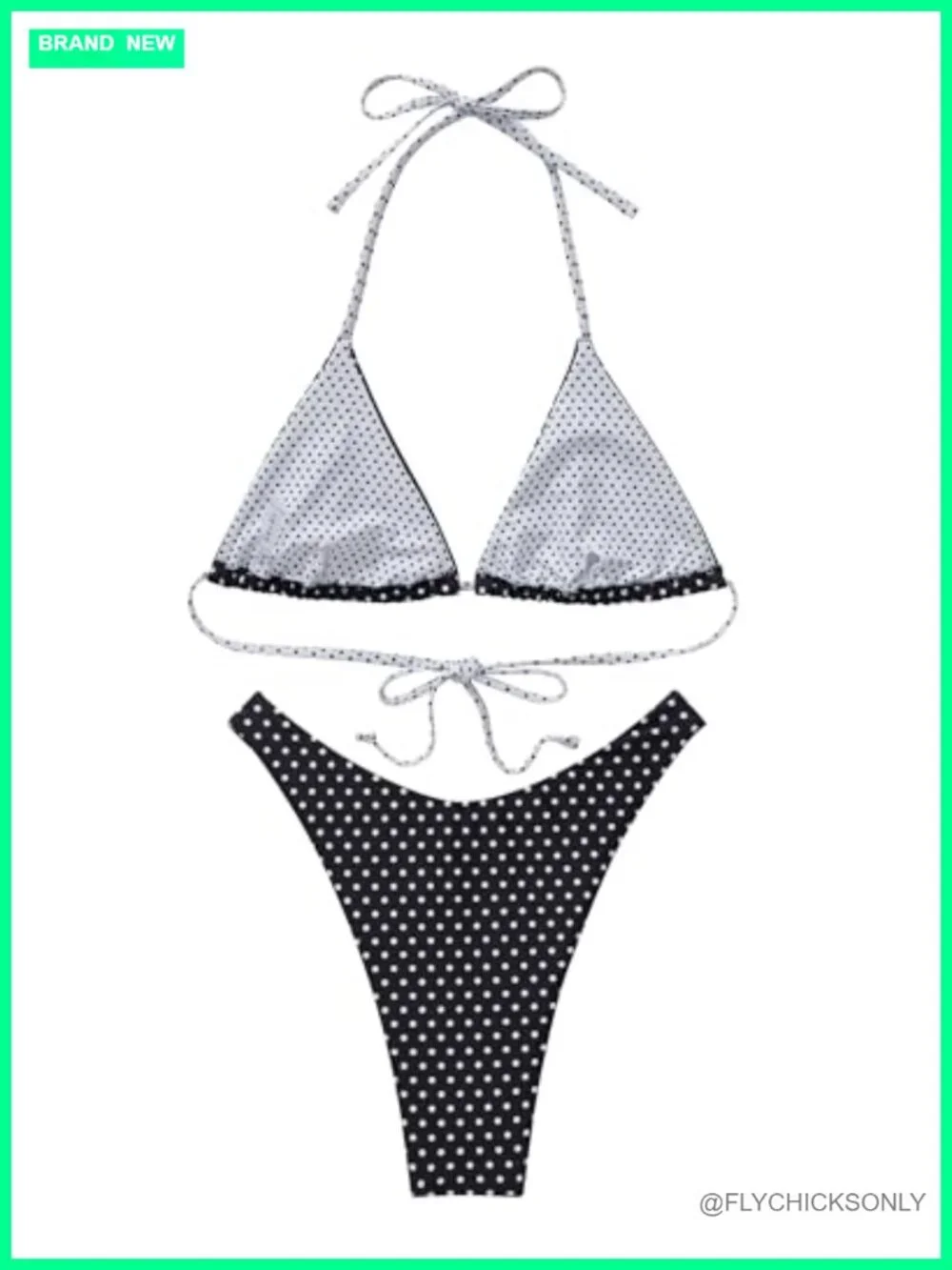 Halter Triangle Bikini Set Reversible Thong High Waist 80% Nylon 20% Spandex